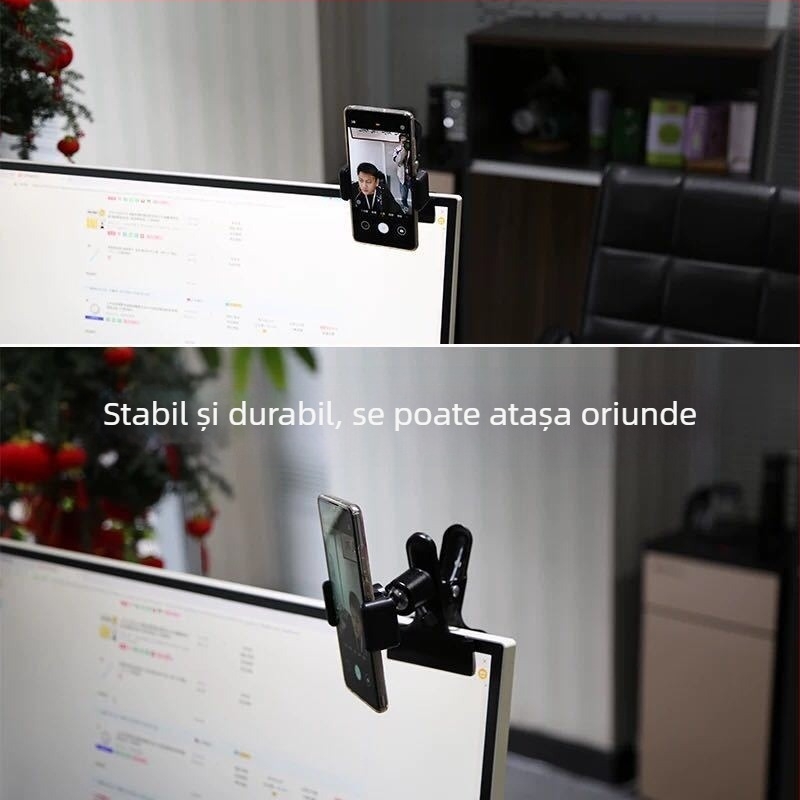 Hongkui hk49 Lazy Man Bracket — ball head metal pentru clip de fundal, fotografie profesională și transmisie live, suport de birou pentru telefon