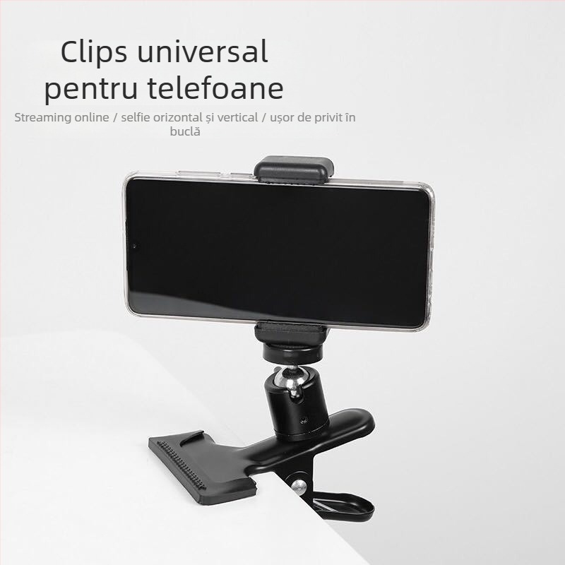 Hongkui hk49 Lazy Man Bracket — ball head metal pentru clip de fundal, fotografie profesională și transmisie live, suport de birou pentru telefon
