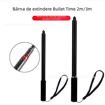 Selfie stick PAISD pentru Insta360, aliaj de aluminiu, compatibil cu modelele generale, potrivit pentru camere sportive