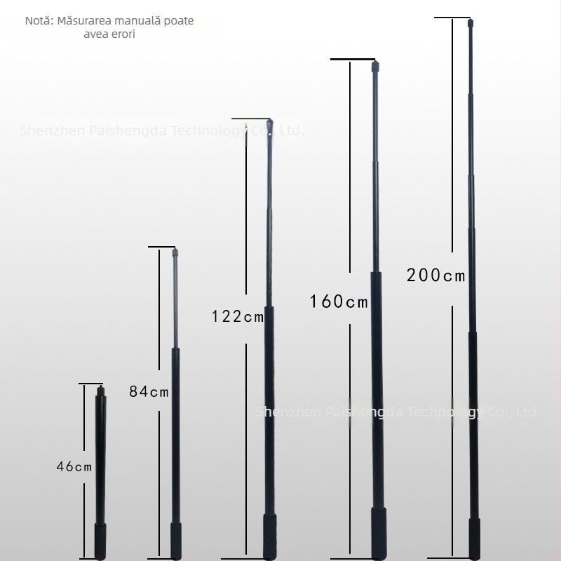 Selfie stick PAISD pentru Insta360, aliaj de aluminiu, compatibil cu modelele generale, potrivit pentru camere sportive