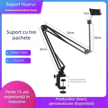 Suport pentru tabletă NB353 – pliabil, bază din plastic, braț din metal, pentru generațiile iPad și iPhone (NB353, pliabil, bază din plastic, braț din metal)