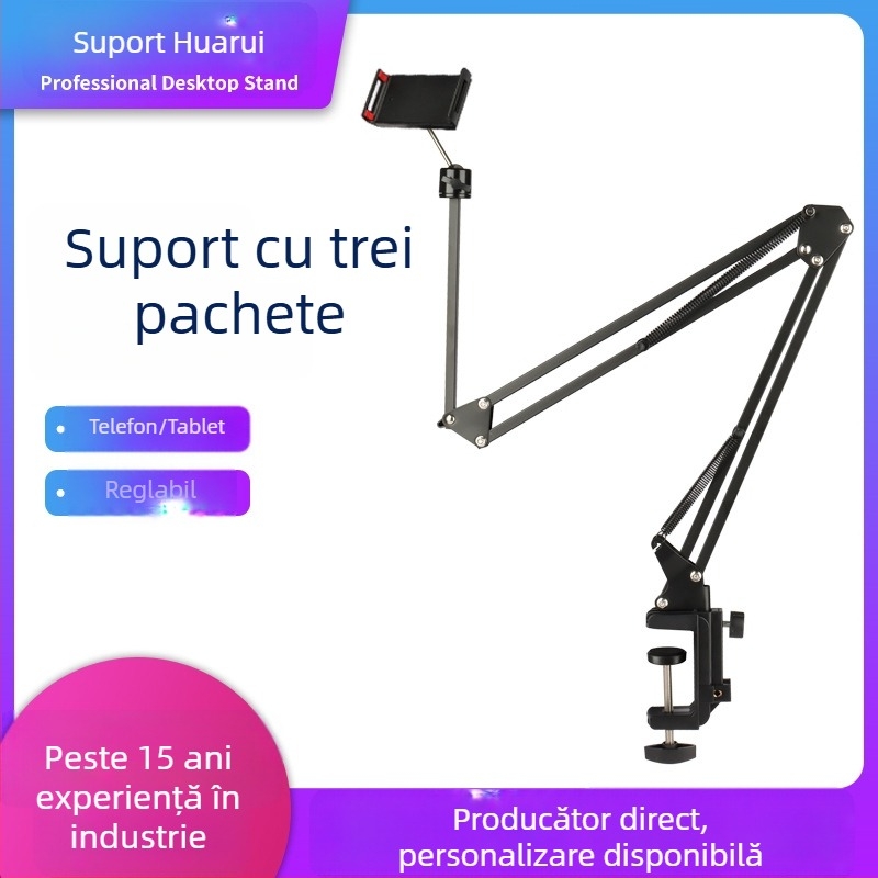 Suport pentru tabletă NB353 – pliabil, bază din plastic, braț din metal, pentru generațiile iPad și iPhone (NB353, pliabil, bază din plastic, braț din metal)