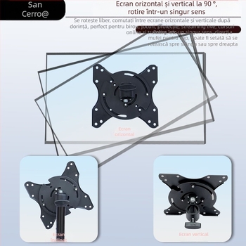Suport rotativ LCD pentru birou | Material: SPCC, Greutate: 2 kg, Accesorii de montaj incluse