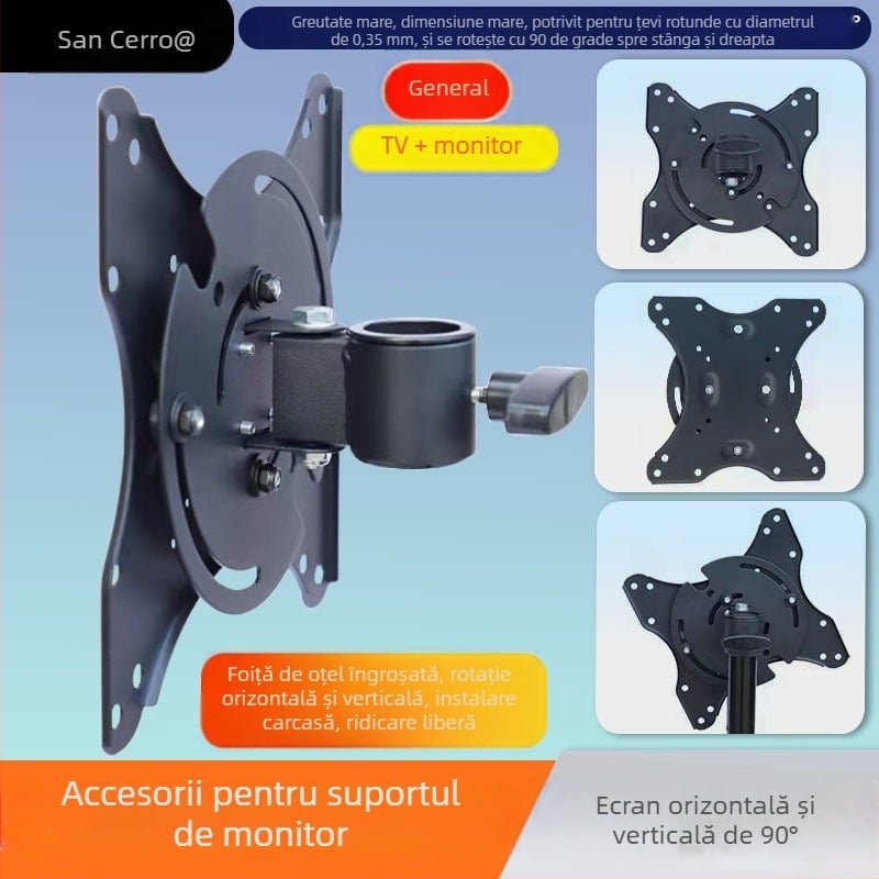 Suport rotativ LCD pentru birou | Material: SPCC, Greutate: 2 kg, Accesorii de montaj incluse