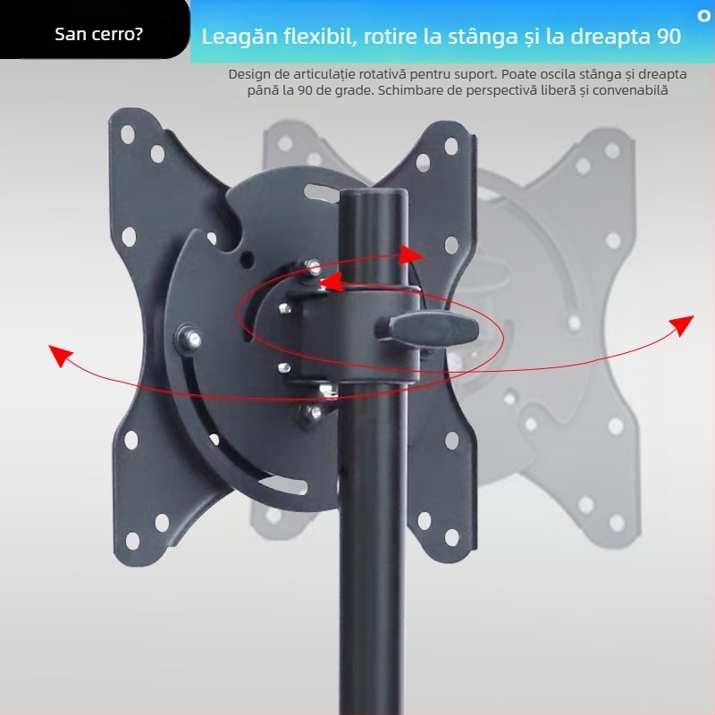 Suport rotativ LCD pentru birou | Material: SPCC, Greutate: 2 kg, Accesorii de montaj incluse