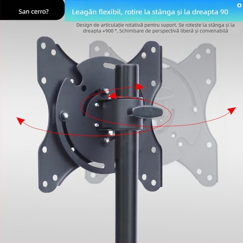 Suport rotativ LCD pentru birou | Material: SPCC, Greutate: 2 kg, Accesorii de montaj incluse