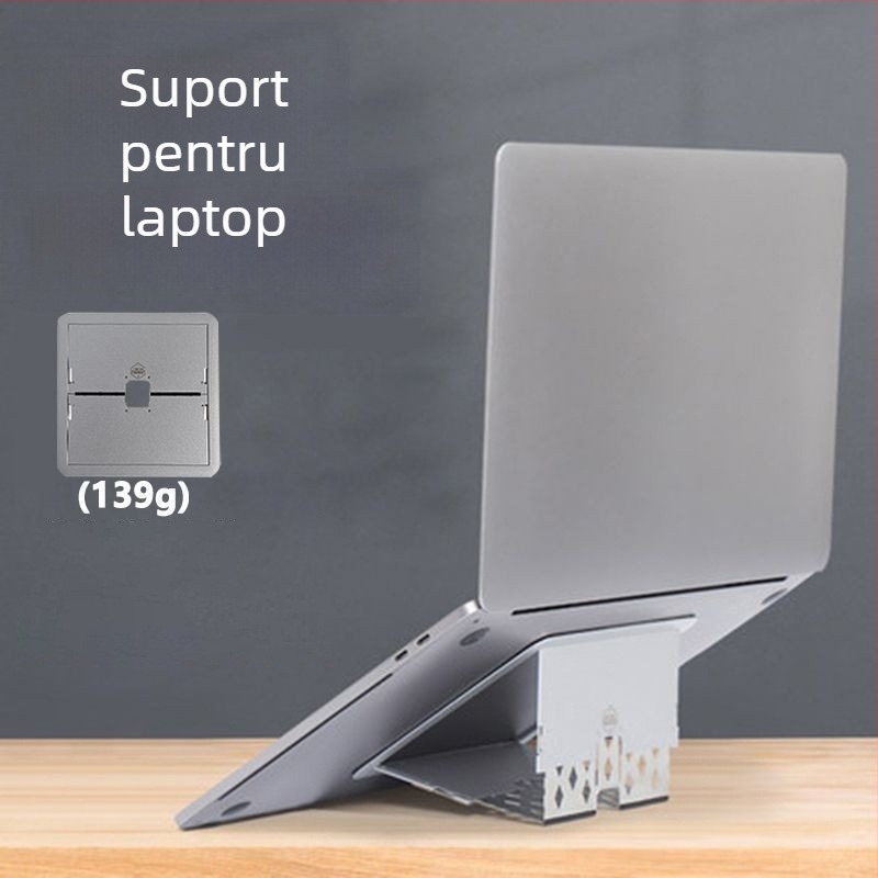 Suport portabil pentru laptop, pliat — aliaj de aluminiu, reglaj bidirecțional, tip ridicare, model ZJ-1, utilizare generală