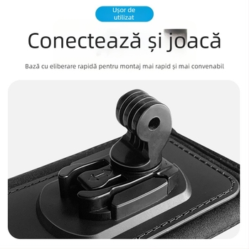 Clip pentru rucsac pentru camere de acțiune (Material: Nylon+ABS; Compatibilitate: Generală; Conținut: clip, șuruburi, bază)