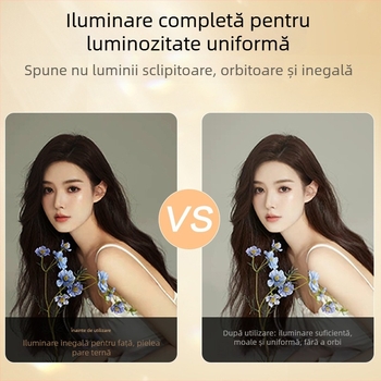 Lumină de fill pentru Live streaming cu suport NS-10, putere reglabilă 10–50W, 12V/2A, reglaj multiplu pentru live, fotografie și filmare