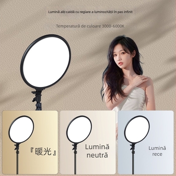 Lumină de fill pentru Live streaming cu suport NS-10, putere reglabilă 10–50W, 12V/2A, reglaj multiplu pentru live, fotografie și filmare