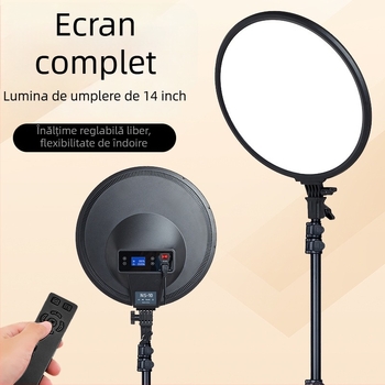 Lumină de fill pentru Live streaming cu suport NS-10, putere reglabilă 10–50W, 12V/2A, reglaj multiplu pentru live, fotografie și filmare