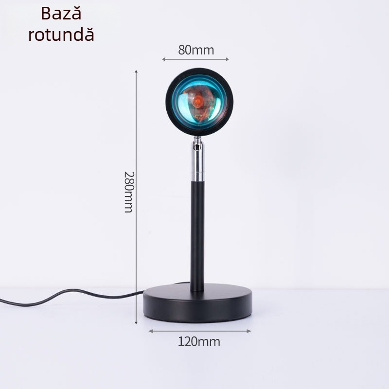 Lampă apus - lampă ambientală de noapte pentru dormitor, alimentare DC, montaj pe țeavă, fără control inteligent