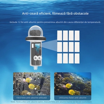 Brdrc Carcasă de protecție pentru scufundări DJI Osmo Pocket 3, adâncime 40 m, carcasă din PC, 190 g, include husă rezistentă la apă, curea de mână, bază adaptor 1/4 inch, șurub lung, 12 foi anti-fog