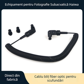 Cablă de sincronizare cu fibră optică, tip L, pentru fotografie subacvatică — OR-2; compatibilă cu carcase etanșe cu port pentru fibră opticǎ; Fără Bluetooth; etichetă privată licențiată