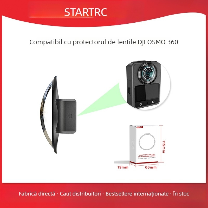 Startrc Parasolar pentru obiectiv Osmo 360 pentru cameră panoramică, material PC/sticlă opțional