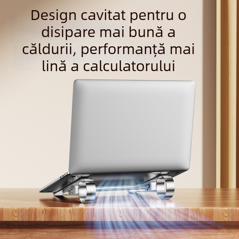 Suport pentru laptop, aliaj de aluminiu, detașabil și portabil, universală compatibilitate, înălțime reglabilă pentru răcire la birou