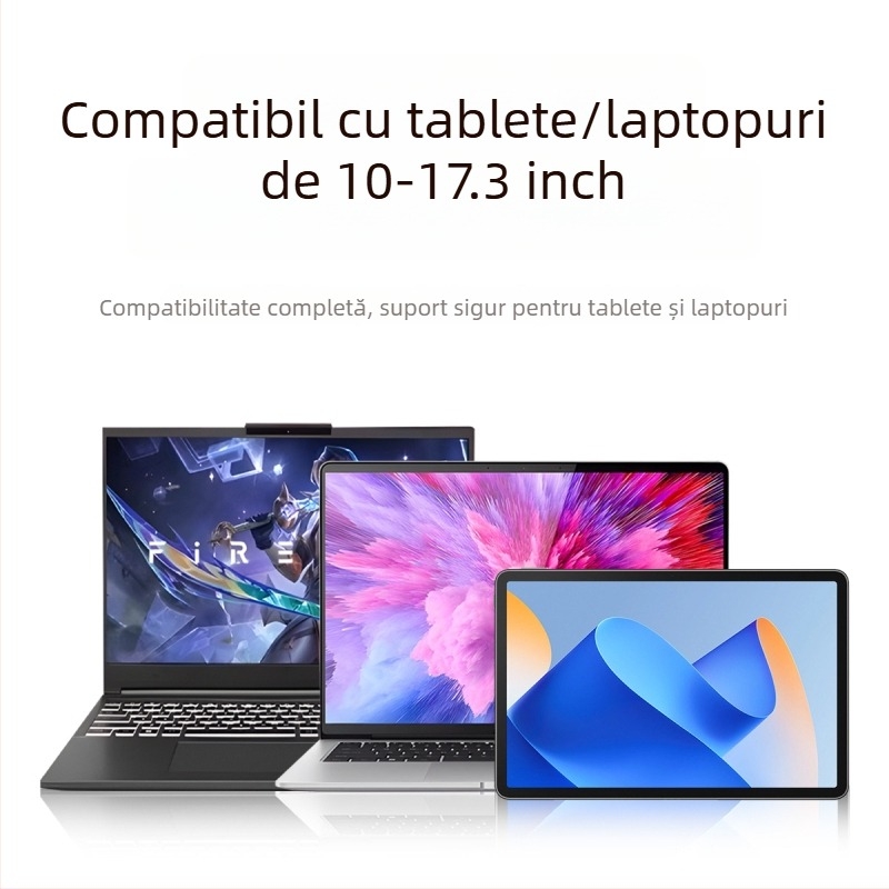 Suport pentru laptop, aliaj de aluminiu, detașabil și portabil, universală compatibilitate, înălțime reglabilă pentru răcire la birou