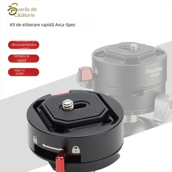 Placă cu eliberare rapidă din aliaj de aluminiu pentru trepied/cap de montaj (JF-Q2S) – sarcină 2–5 kg, greutate 120 g