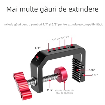 Polarstek Suport prindere cameră – prindere de masă tip C, din aliaj de aluminiu, suport pentru telefon, sarcină maximă 2 kg, greutate 200 g