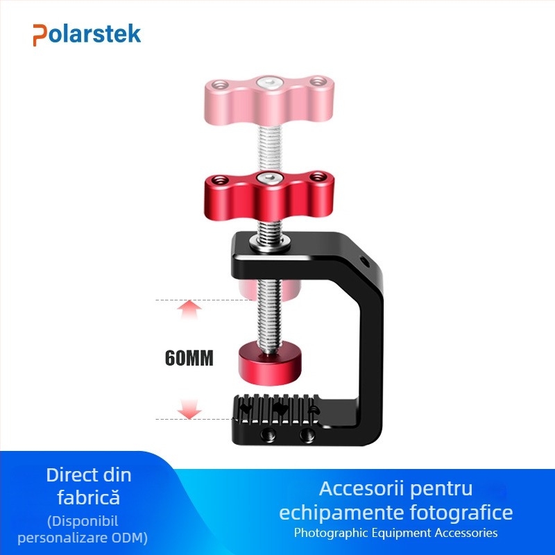 Polarstek Suport prindere cameră – prindere de masă tip C, din aliaj de aluminiu, suport pentru telefon, sarcină maximă 2 kg, greutate 200 g