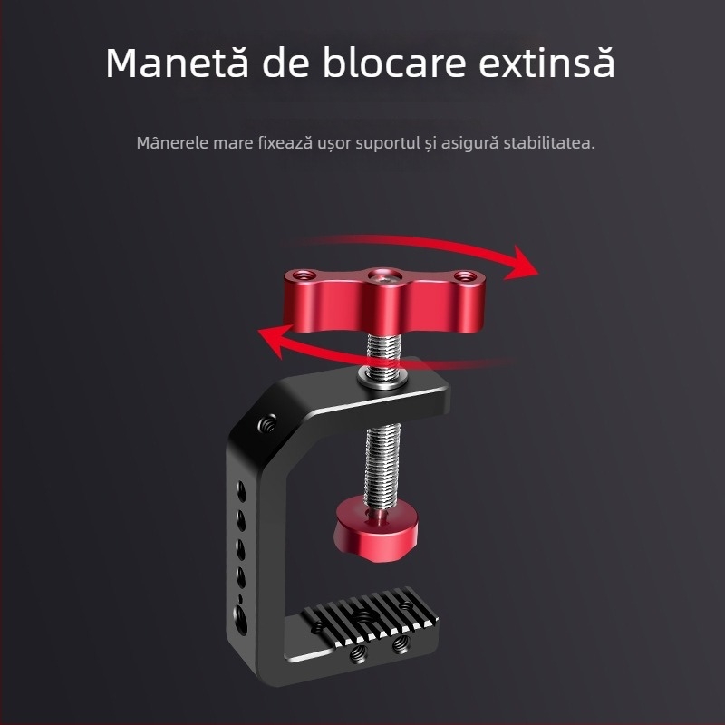 Polarstek Suport prindere cameră – prindere de masă tip C, din aliaj de aluminiu, suport pentru telefon, sarcină maximă 2 kg, greutate 200 g