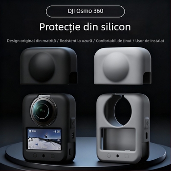 Husă din silicon cu capac pentru obiectiv pentru DJI Osmo 360 – protecție împotriva căderilor, rezistentă la uzură și la zgârieturi