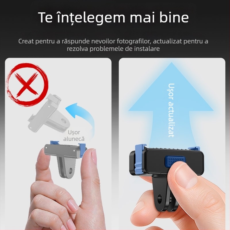 Sheingka Bază magnetică cu eliberare rapidă pentru DJI Action3/4/5 Pro – Plastic + componente metalice; Include suport magnetic