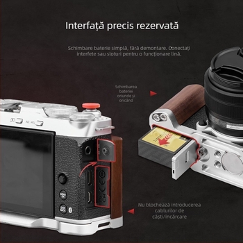 Grip pentru Fuji X-M5 cu prindere cu o mână — Mâner în formă de L cu șină rece Fly023_1