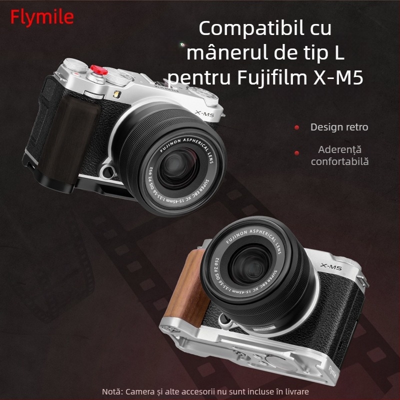 Grip pentru Fuji X-M5 cu prindere cu o mână — Mâner în formă de L cu șină rece Fly023_1