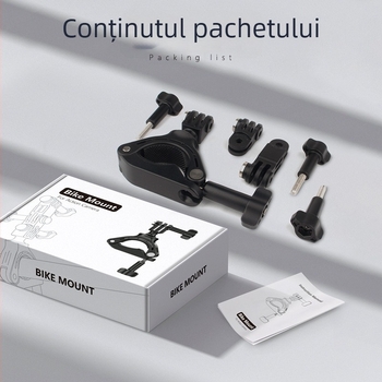 Wadeu GP-05 Suport pentru bicicletă, pentru telefon, universal GoPro și DJI Action Cameras – ABS + oțel inoxidabil, clemă robustă, logo tipărit