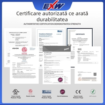 Nbexw Cat8 cablu patch, viteză de transfer 500, temperatură de lucru -25°C, temperatură de depozitare 125°C, rezistență la tracțiune 10, rezistență la compresiune 20, lungime personalizabilă