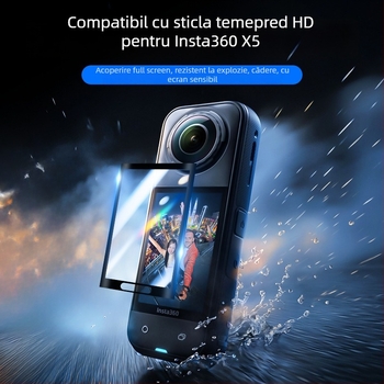 Insta360 ONE X5 protector de ecran din sticla temperata, scara 1:1, acoperire completa a ecranului, fara siglă