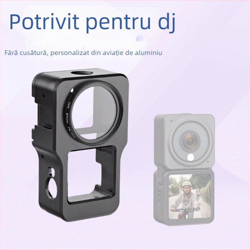 Carcasă protectie DJI Action2 din aliaj de aluminiu cu cadru de răcire termică conductivă, anti-cădere