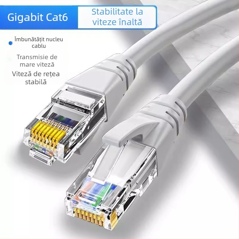 Cablu de rețea Cat6 Ethernet cu conectori duali
