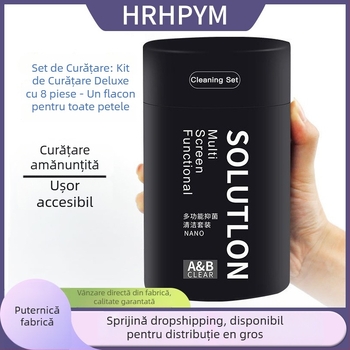 Kit de curățare pentru tastatură, telefon și ecran LCD — set de șase piese cu ingrediente nano antibacteriene pentru laptopuri, calculatoare și camere DSLR
