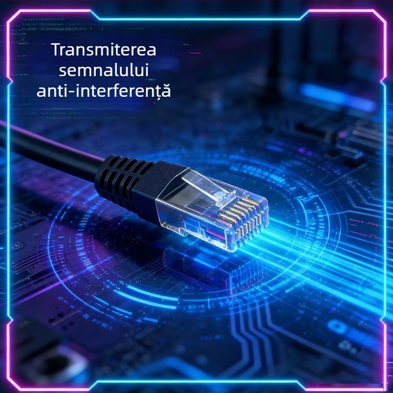 CABLU Ethernet CAT6 - Gigabită 1000 Mbps, pentru laptop/router/PC, rețea casnică/birou, interval de funcționare -20 la 60°C