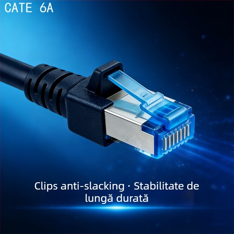 CABLU Ethernet CAT6 - Gigabită 1000 Mbps, pentru laptop/router/PC, rețea casnică/birou, interval de funcționare -20 la 60°C