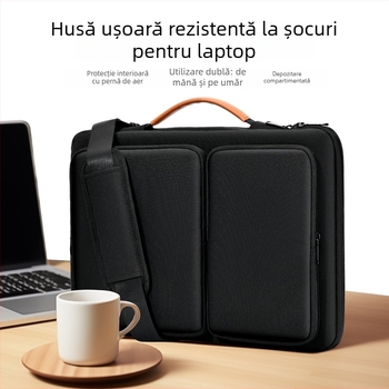 Geantă pentru laptop de 16 inch, cu curea de umăr crossbody, căptuțită la interior, antișoc și rezistentă la căderi pentru laptop de 14 inch