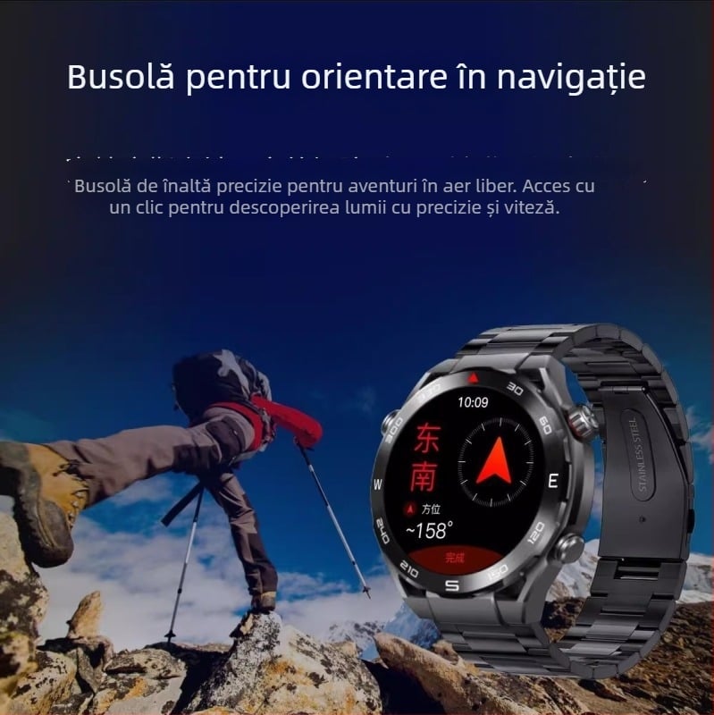  ceas inteligent 5G cu SIM, apeluri independente, compatibilitate totală a rețelei, ecran AMOLED, descărcare aplicații Android, NFC, rezistent la apă