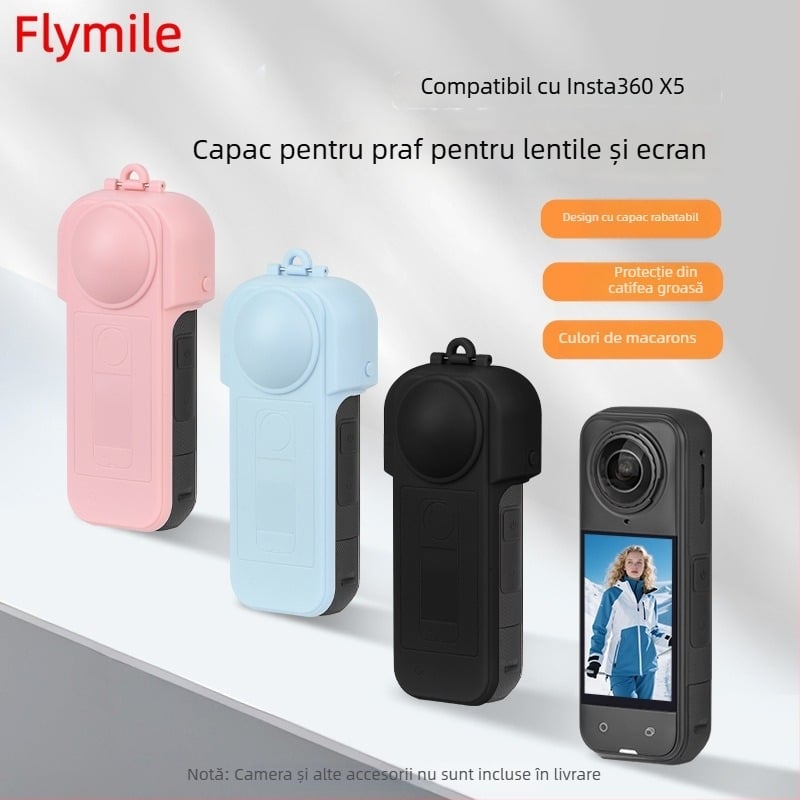 Flymile X5030_1 Set de capace de protecție pentru Insta360 X5 — capac ecran, capac obiectiv, protecție gimbal