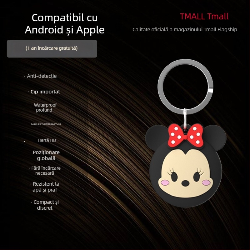 AK-28B locator GPS pentru Android și iOS; tracker universal pentru copii, persoane în vârstă și animale de companie; baterie 240mAh; poziționare globală, navigare pe hartă; purtat ca breloc