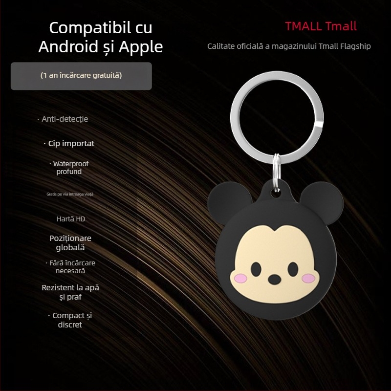 AK-28B locator GPS pentru Android și iOS; tracker universal pentru copii, persoane în vârstă și animale de companie; baterie 240mAh; poziționare globală, navigare pe hartă; purtat ca breloc