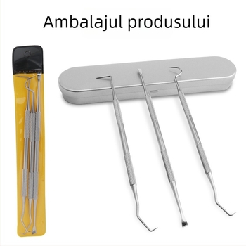 Set instrumente dentare din oțel inoxidabil pentru animale de companie — sondă orală și curățător de tartru, 55 g