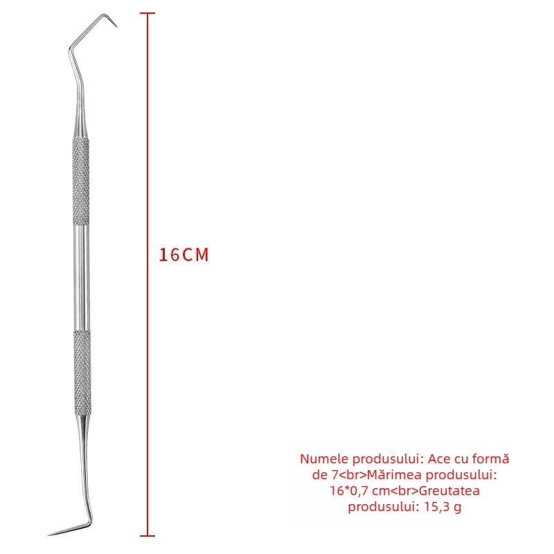 Set instrumente dentare din oțel inoxidabil pentru animale de companie — sondă orală și curățător de tartru, 55 g