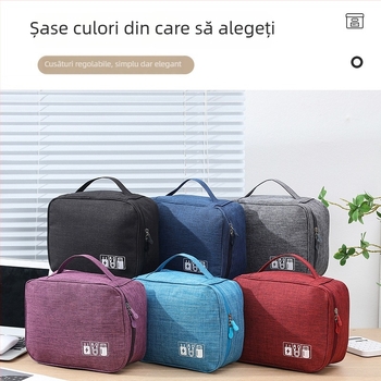 Geantă organizatoare cabluri - stil geantă de mână, Oxford, pentru cabluri, încărcătoare, HDD extern și căști