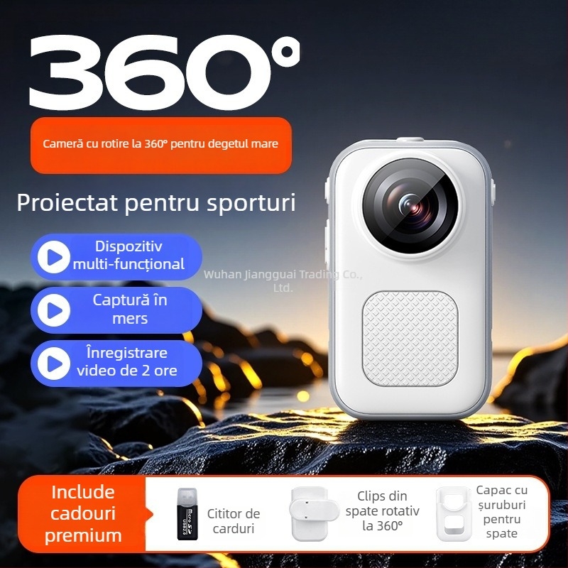 Cameră de acțiune PX-30 cu panoramă 360°, senzor CCD, zoom optic 10x, 14,2 MP, Wi-Fi