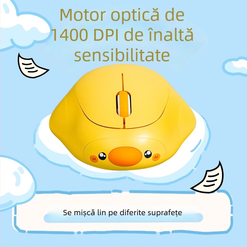 Mouse fără fir Dake duck, silențios, Bluetooth dual-mode, reîncărcabil