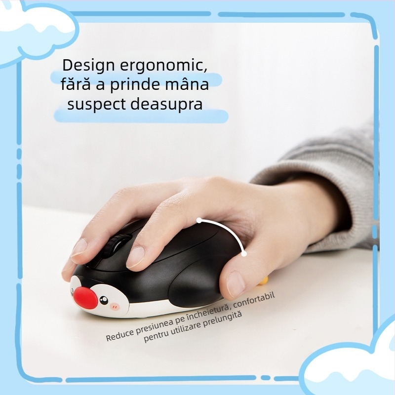 Mouse fără fir Dake duck, silențios, Bluetooth dual-mode, reîncărcabil