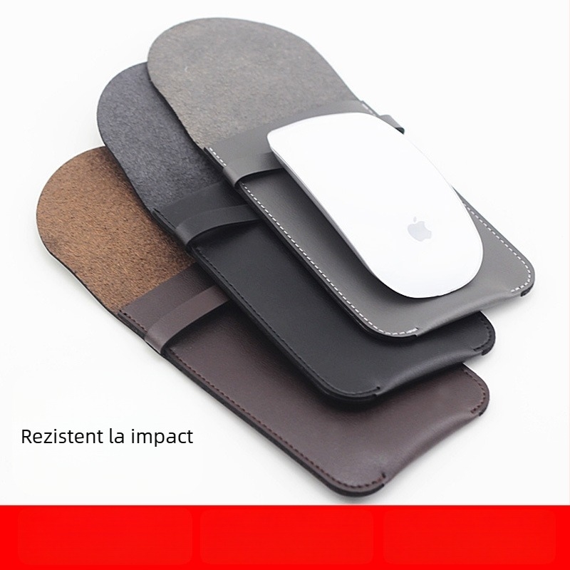 Husă protectoare din piele pentru Apple Magic Mouse 2, cu spațiu de depozitare și protecție anti-zgârieturi