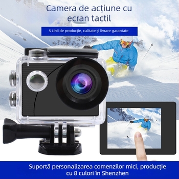 Cameră de acțiune outdoor F300AT, 4K video, impermeabilă și stabilizare, ecran LCD de 2,0 inch